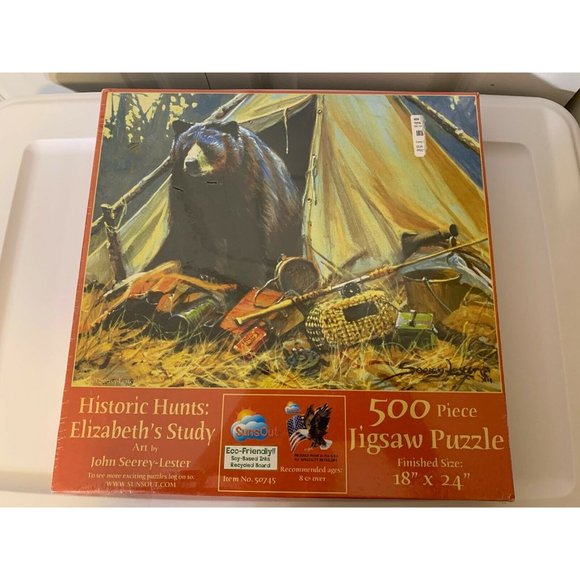 New Historic Hunts: Elizabeth's Study 500pc Puzzle 18" X 24" JOHN SEEREY.‎ - Picture 2 of 8